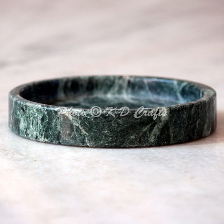 Circular Round Bathroom Tray Marble Decorative Tray KD Crafts